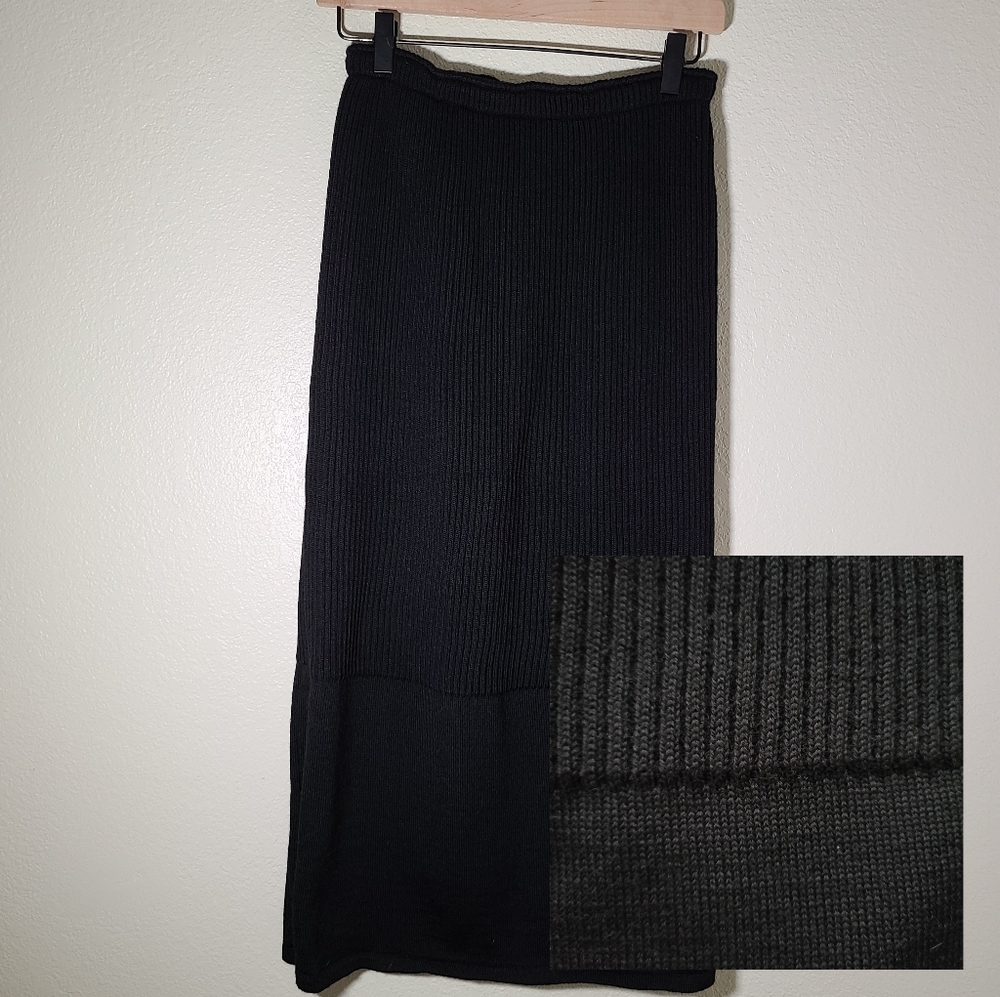 Vintage Joseph Tricot Ribbed Wool Midi Skirt - Picture 3 of 15